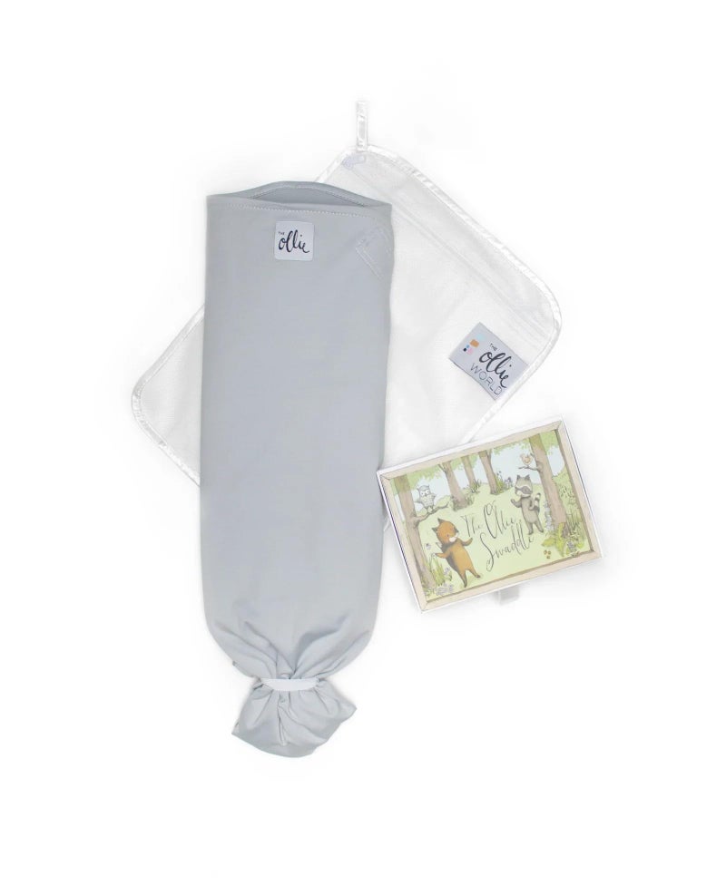 The Ollie Swaddle - Helps to Reduce The Moro (Startle) Reflex - Made from a Custom Designed Moisture-Wicking Material (Stone) - Image 2